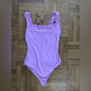 SKIMS FITS EVERYBODY LACE HENLEY BODYSUIT | PETAL - LARGE